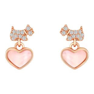 AGATHA/瑷嘉莎双生系列爱心耳环女法式高级耳钉轻奢38礼物