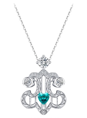 高小小夏日蓝色项链女新款锁骨链