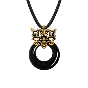 MONOLOGUE独白北纬三十度复古黄金饕餮纹黑曜岩吊坠MRV99妇女节礼