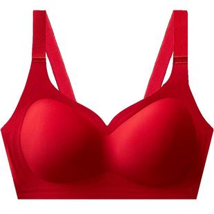 本命年红色内衣内裤套装女秋冬聚拢小胸结婚新娘文胸2024龙年礼盒