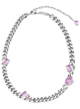 XDUDE心形拼接项链女小众古巴链