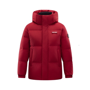 鸭鸭羽绒儿童服红色中大童冬季2025新款加厚童装高充绒量宽松外套