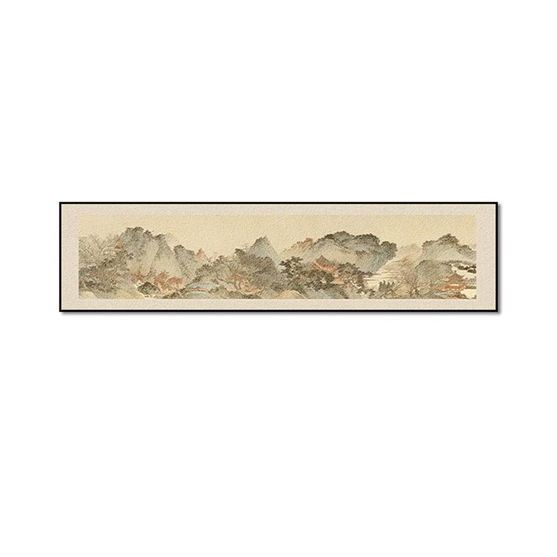 宋式美学客厅装饰画沙发背景墙挂画新中式过道山水画茶室壁画定制