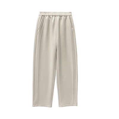 白色羊毛阔腿裤女秋冬2025新款高腰垂感加绒醋酸羊毛呢直筒弯刀裤