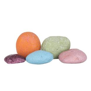 鱼缸造景彩石仿真石装饰大石头彩色鹅卵石摆件叠石水草陶罐躲避屋