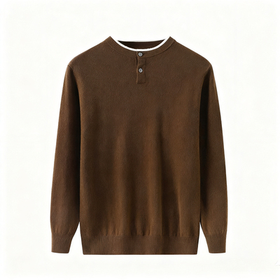 100%羊毛衫男士亨利领毛衣