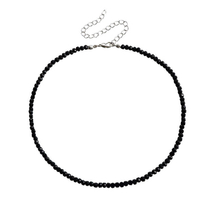 纯银春色寄情人庄洁周雨彤同款黑色尖晶石项链choker女锁骨链颈链