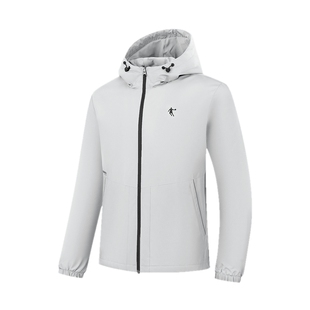 乔丹经编绒风衣商场同款2025冬季新款男加绒抗静电无氟防泼水梭织