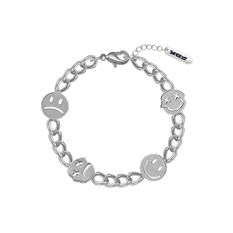 fdk情侣手链男潮ins嘻哈潮流笑脸