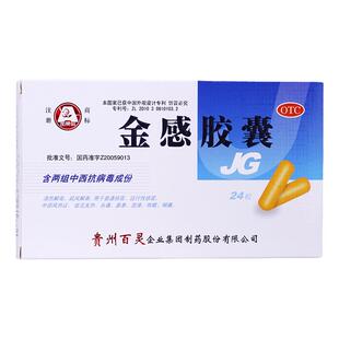 贵州百灵鸟金感胶囊24粒发热头痛鼻塞咽痛流行性感冒中西抗病毒
