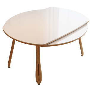 帕沙曼全托岩板实木餐桌椅2026新款可伸缩原木风大小户型圆形饭桌