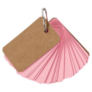 彩色空白卡片纸单词本可拆卸随身铁圈环扣活页英语口袋小便签打孔