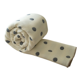 简约波点a类厚纱布盖毯三件套母婴级双面全棉儿童床单床盖棉薄被