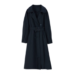 鸭鸭羽绒服2025年冬装新款女士风衣中长款收腰修身翻领休闲外套