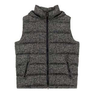 HERNO 秋冬款男士灰色连帽羽绒马甲银泰百货精品 301574