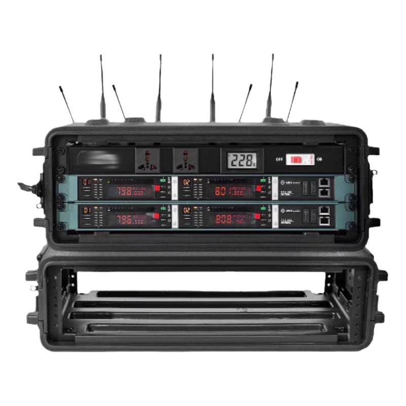 新品PE塑料话筒接收器处理器AMS时序器2U3U4U6U机柜航空箱