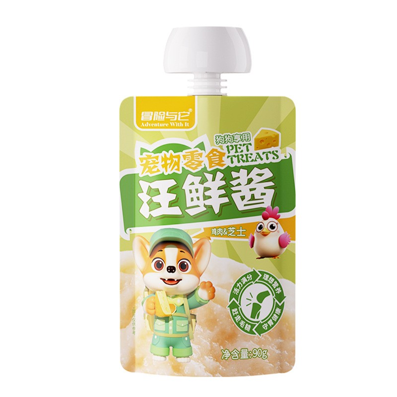 汪鲜酱狗零食餐包咕噜酱肉泥犬湿粮鸡肉芝士狗狗食品宠物拌粮肉酱