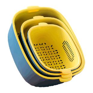 广意双层沥水篮家用厨房洗菜盆多功能客厅水果篮滤水篮洗水果神器