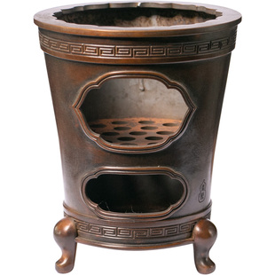 庆松堂苏工铜炉胡庆松制凉炉围炉夜话明火炉复古碳炉煮茶炭炉紫铜