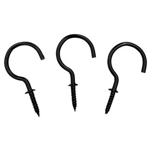 黑色羊角钩杯钩吊顶挂钩问号钩金属配件羊眼钉开口自攻螺丝钉钩