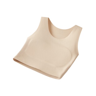 无痕隐形粉底液束胸内衣女大胸显小透气裸感薄款抹胸背心百搭打底