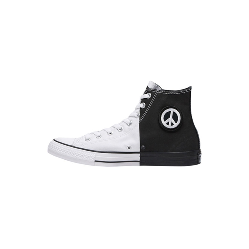 匡威All star反战魔术贴黑白撞色拼接男女休闲潮流帆布鞋 165767C