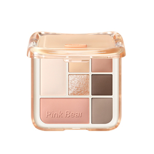 pinkbear皮可熊七色九色眼影盘哑光大地色腮红修容一体pink bear