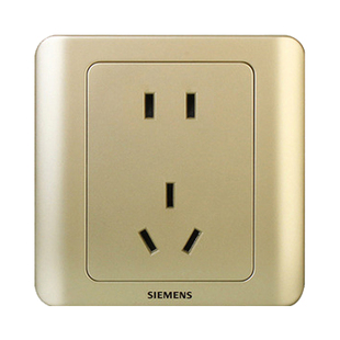 西门子开关插座 远景金棕五孔三孔16A二三单控二开电视电脑双控