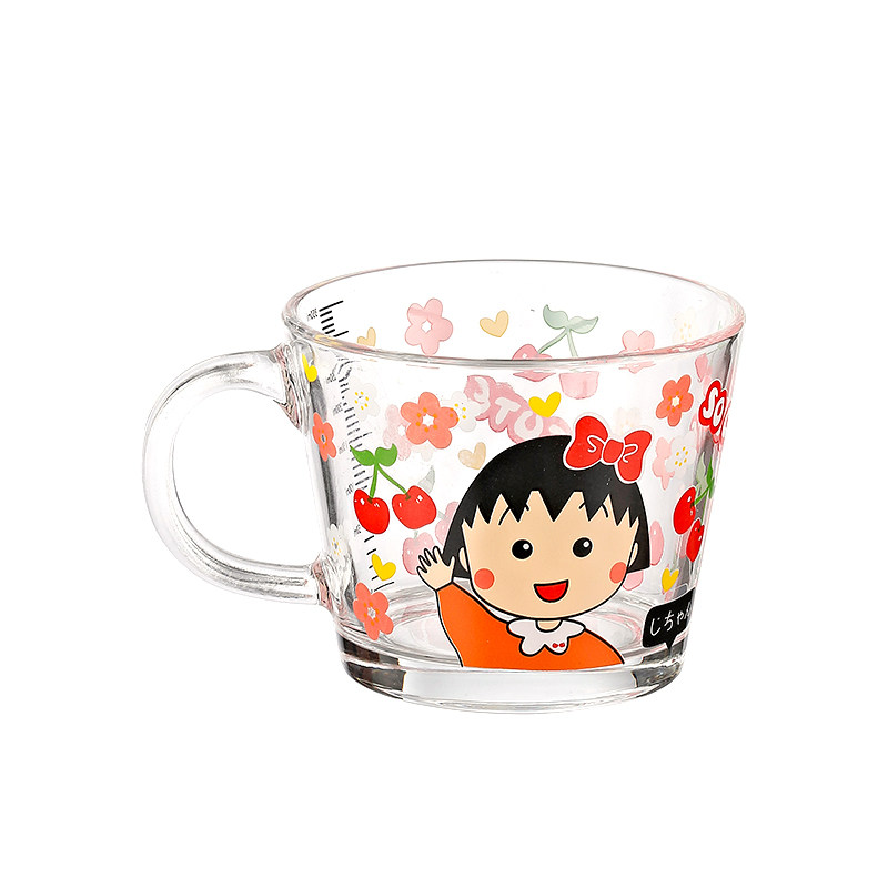 耐热玻璃杯ins早餐杯咖啡牛奶杯儿童刻度水杯家用带盖杯子女可爱