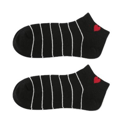 条纹潮流透气防臭学院风短筒袜