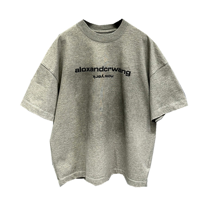 重磅380g纯棉字母印花宽松T恤男t