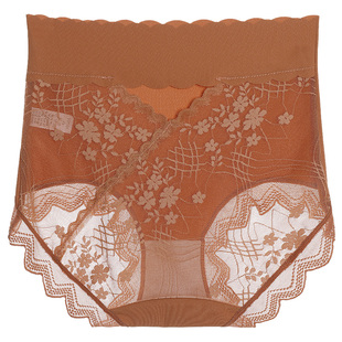 洁韵朵高腰内裤蕾丝女士大码收腹提臀无痕纯棉裆抗菌收小肚子短裤