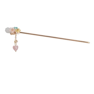 汉服头饰发簪高级感 简约单簪发饰仙女 森系超仙清新簪子设计粉色