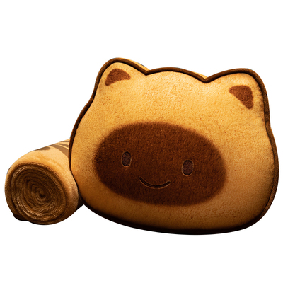 水豚抱枕被二合一沙发靠枕办公室