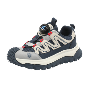 Navigare小帆船童鞋运动鞋2025秋冬季新款男女童登山鞋旋钮网面鞋