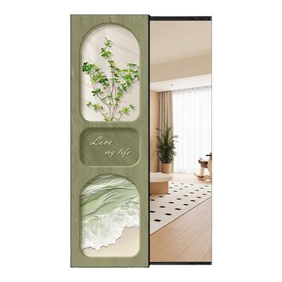 小清新北欧风隐藏穿衣推拉镜子画