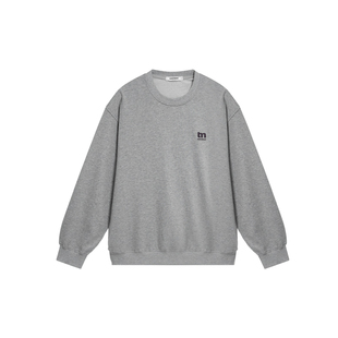 BODYDREAM无性别灰色圆领卫衣男春秋季情侣m印花长袖休闲套头衫