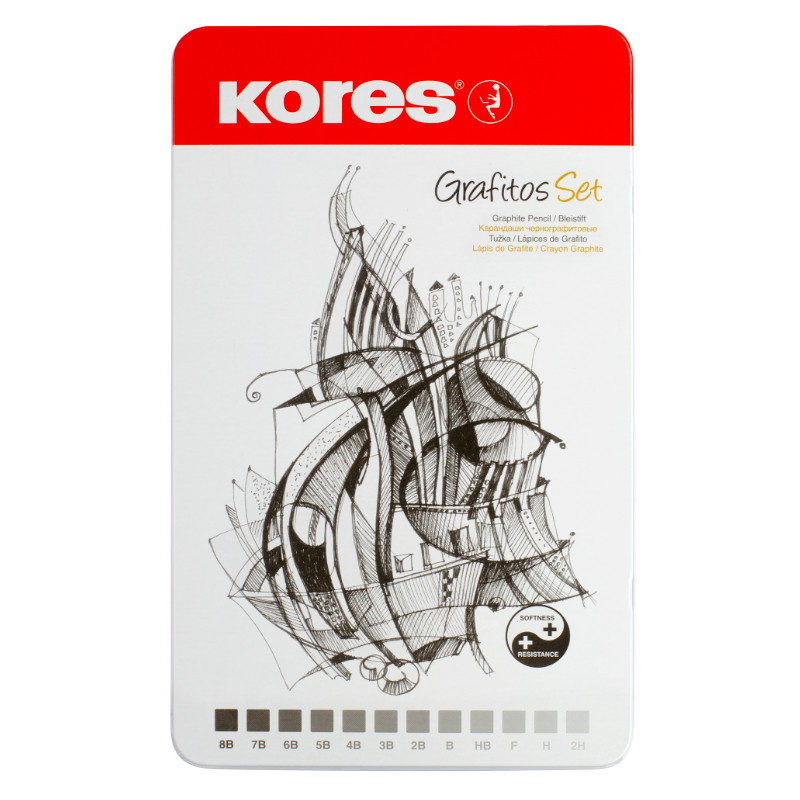 KORES高乐士12种硬度石墨铅笔