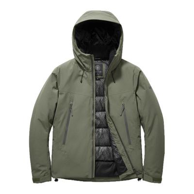 户外风连帽羽绒服中长款防水防风