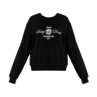 VOCK 美式校园 复古学院辣妹风百搭圆领加绒宽松短款休闲卫衣秋冬