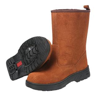 劳保靴男冬季棉靴高筒高帮牛皮油田靴电焊工防烫钢包头防砸工作鞋