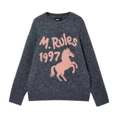 mlmr萌马毛衣秋冬新年款时尚百搭潮流针织衫毛衣宽松马海毛男女