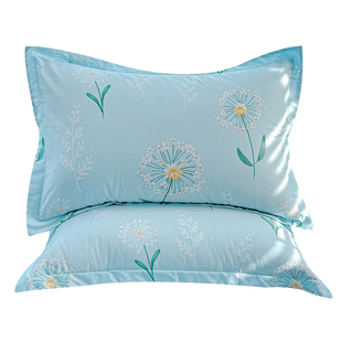 100%纯棉枕套一对装儿童全棉枕头套成人48cmx74cm家用单人枕芯套