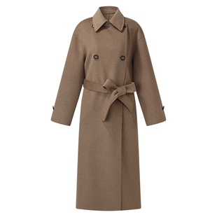 首降5折|歌莉娅男女款风衣式羊毛羊绒大衣2025新款冬季长款外套