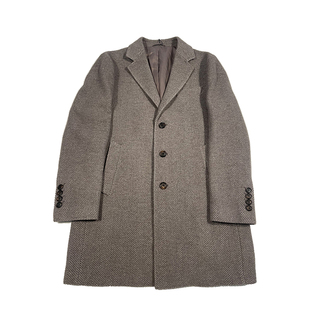 报喜鸟男装大衣男秋冬100%绵羊毛山羊绒混纺老钱风高级感长款外套