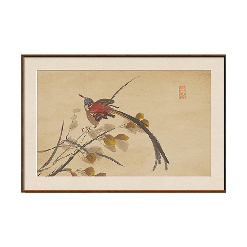 花鸟画宋代美学客厅背景墙装饰画