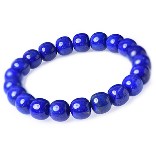 青金石手链女男东海水晶玛瑙翡翠玉石散珠子吊坠项链蓝色桶珠手串