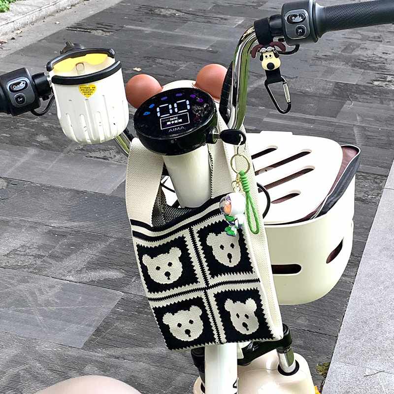电动车前置物兜挂包储物收纳神器雅迪爱玛九号通用自行车手机包