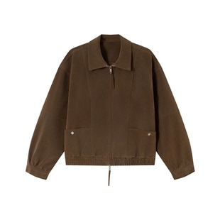 悟空有货美式复古绒面麂皮分割感夹克男潮牌街头宽松短款休闲外套