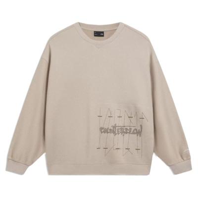 李宁卫衣男女款春运动生活系列时尚透气宽松套头无帽卫衣AWDT571-